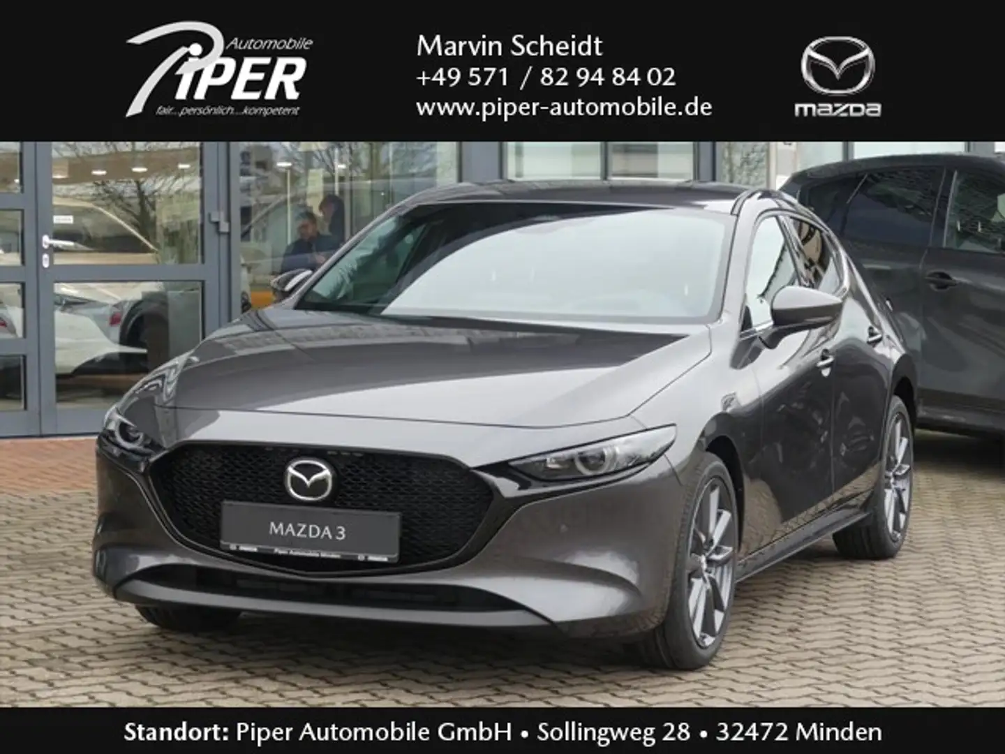 Mazda 3 2.5L e-SKYACTIV G 140ps 6AT FWD Exclusive-line Grijs - 1