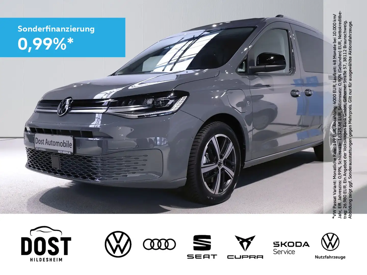 Volkswagen Caddy Life 1,5 l eHybrid DSG Goal LED+AHK+GJR Grau - 1