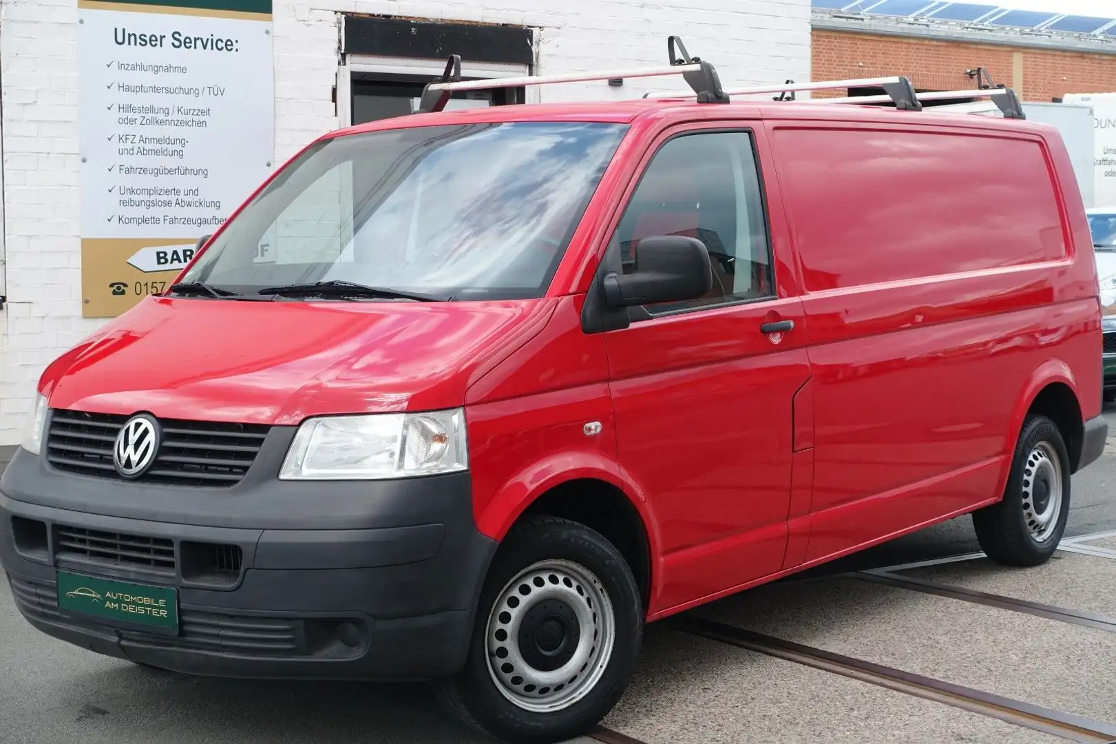 Volkswagen T5 Transporter Kasten-Kombi*lang*3-SITZE*AHK*TÜV Červená - 2