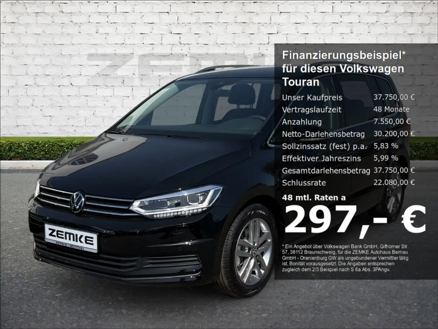 Volkswagen Touran 1.5 TSI DSG Comfortline Navi Digitales Cockpit Spe Schwarz - 1