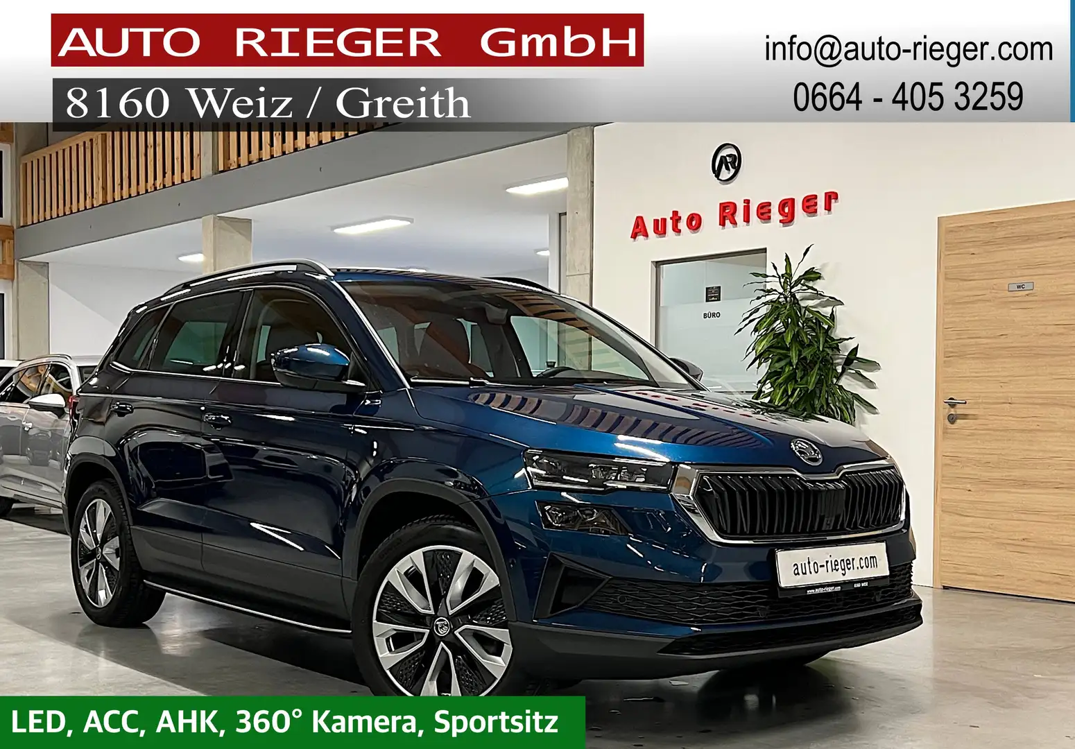 Skoda Karoq Style 4x4 LED, ACC, AHK, 360° CAM, Keyless Blau - 1
