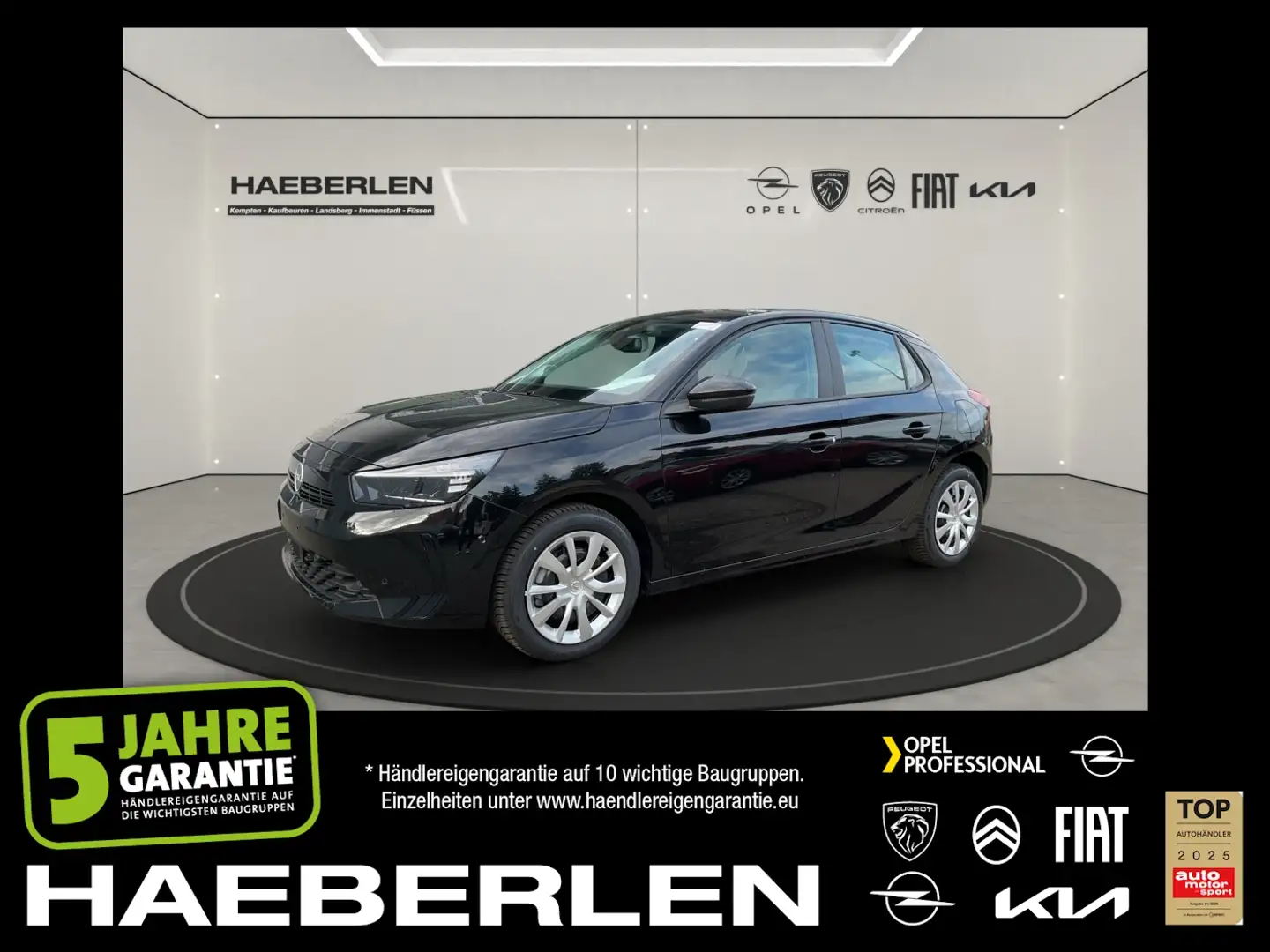 Opel Corsa F 1.2 Turbo Edition Klima, Sitzheizung Schwarz - 1