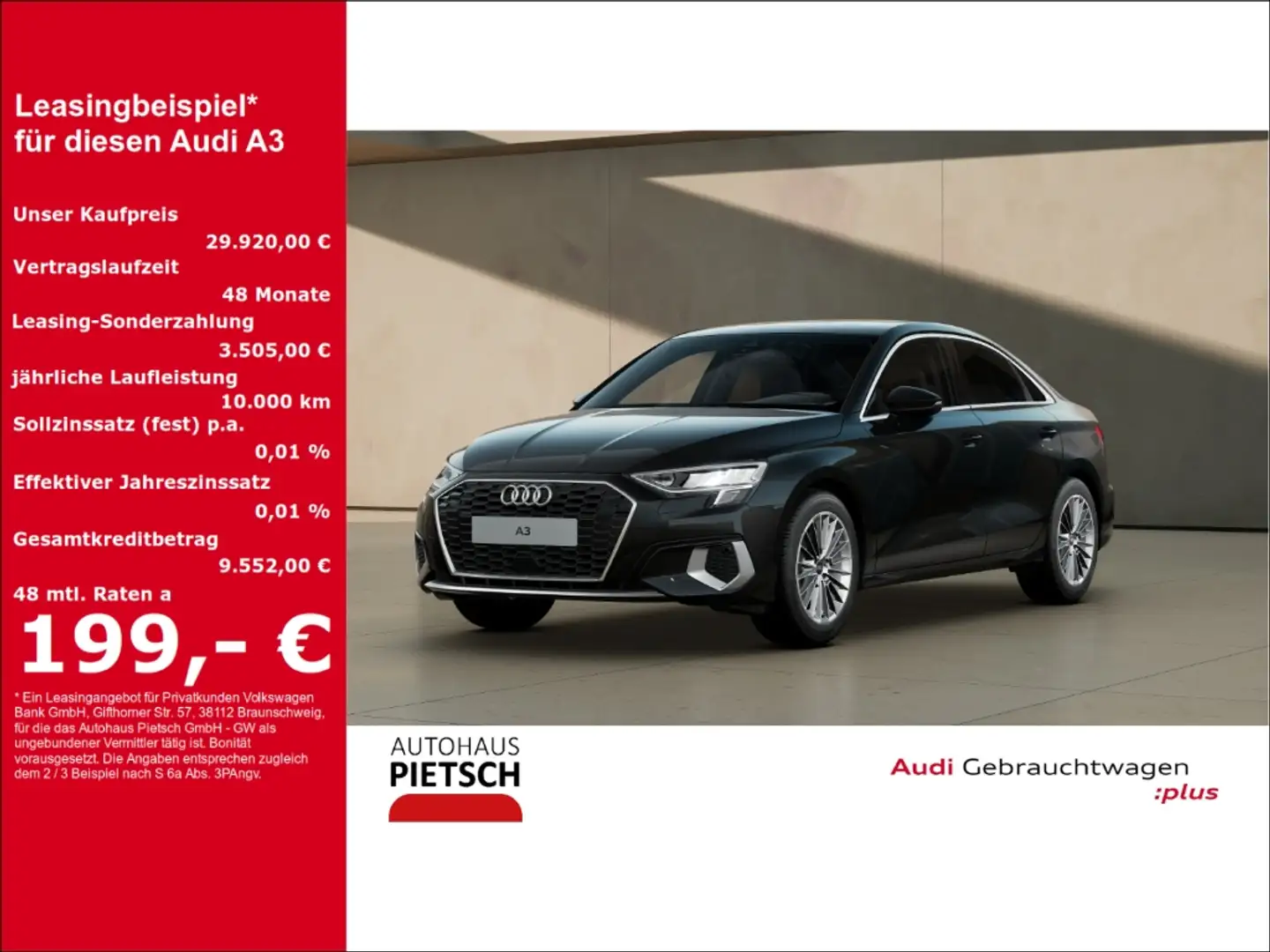 Audi A3 Limo 35 TFSI advanced SmartInter DigCockpit Schwarz - 1