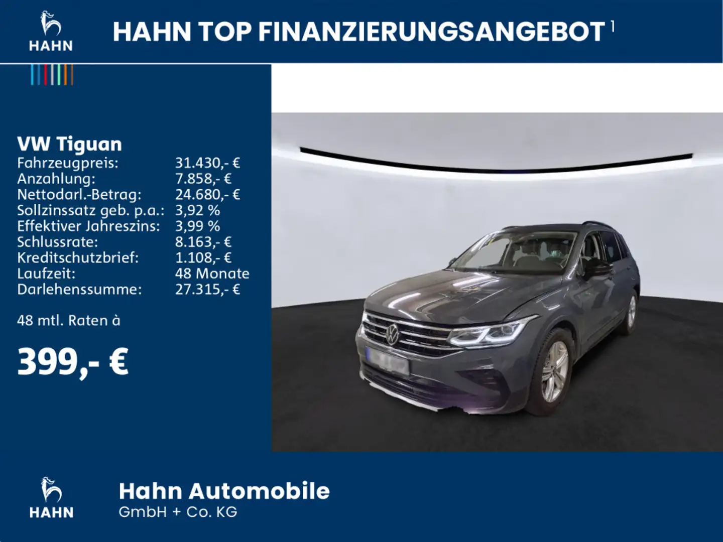 Volkswagen Tiguan 2.0TDI DSG 4Mo Urban Sport AHK Cam Matrix Grau - 2
