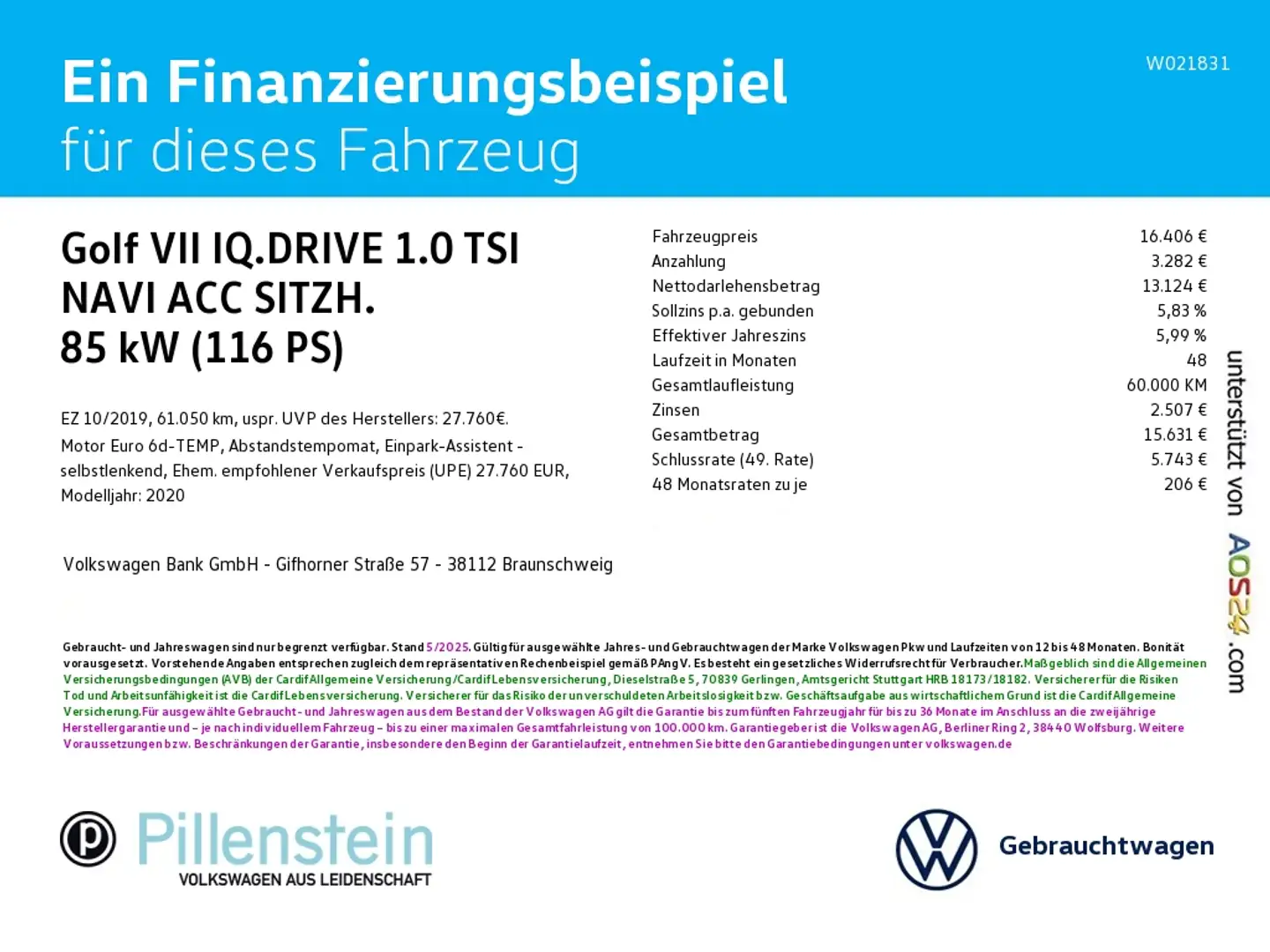Volkswagen Golf VII IQ.DRIVE 1.0 TSI NAVI ACC SITZH. Blau - 2