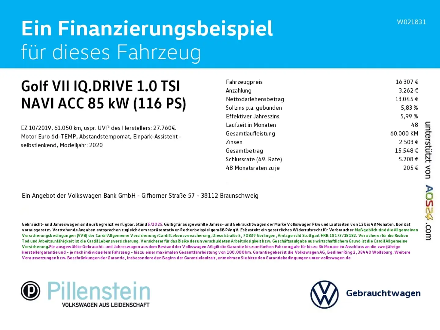 Volkswagen Golf VII IQ.DRIVE 1.0 TSI NAVI ACC SHZ PDC Blau - 2