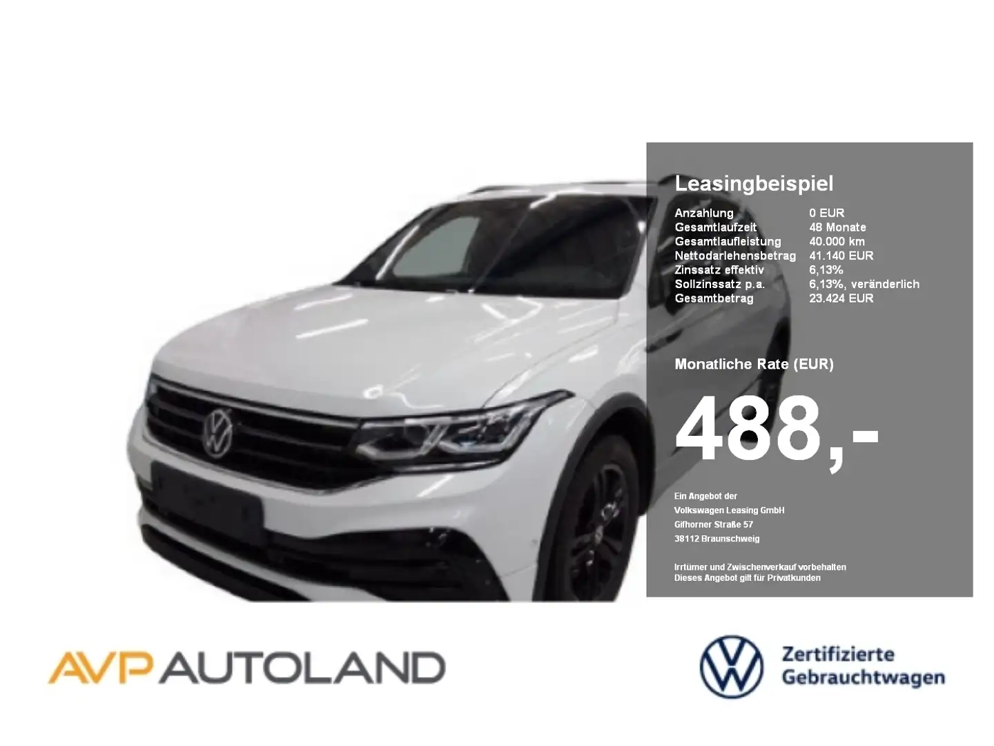 Volkswagen Tiguan Allspace 2.0 TSI DSG 4MOTION R-Line BLACK Weiß - 1