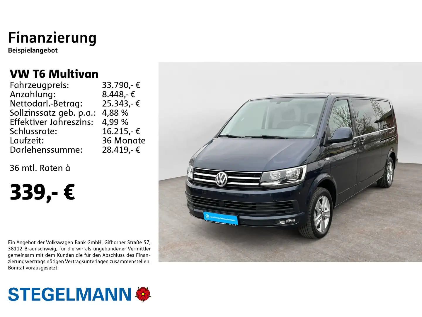 Volkswagen T6 Multivan 2.0 TDI LR *Rollstuhlrampe*Navi*SHZ* Blauw - 2