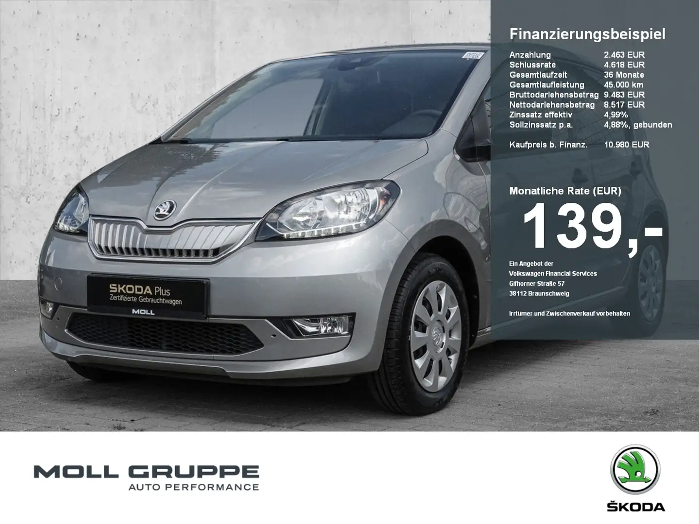 Skoda Citigo e iV Ambition KLIMAA AUT Silber - 1