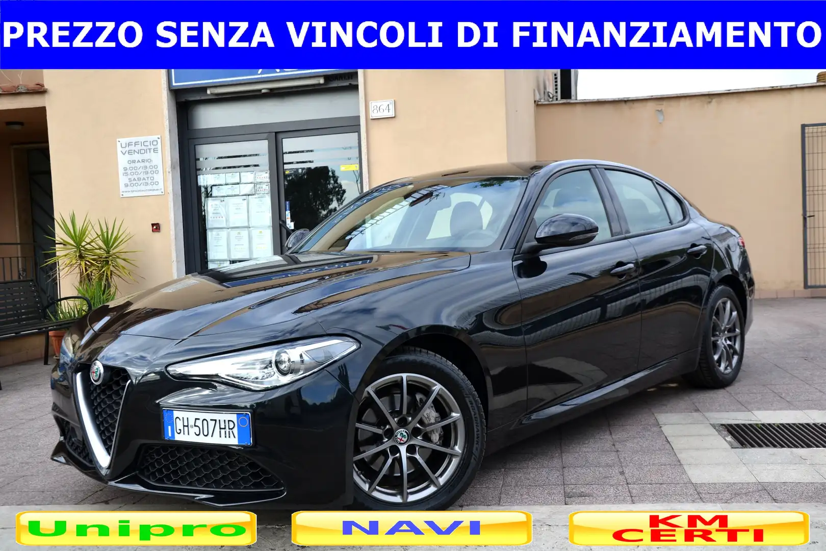 Alfa Romeo Giulia 2.0 200CV AT8 NAV+LED+RCAM+PDC *PREZZO VERO* Nero - 2
