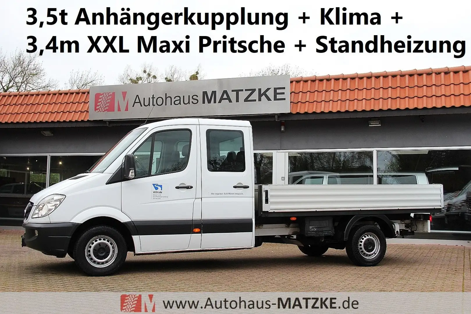 Mercedes-Benz Sprinter 316 Automat Maxi-Pritsche DoKa AHK 3.5t Weiß - 1
