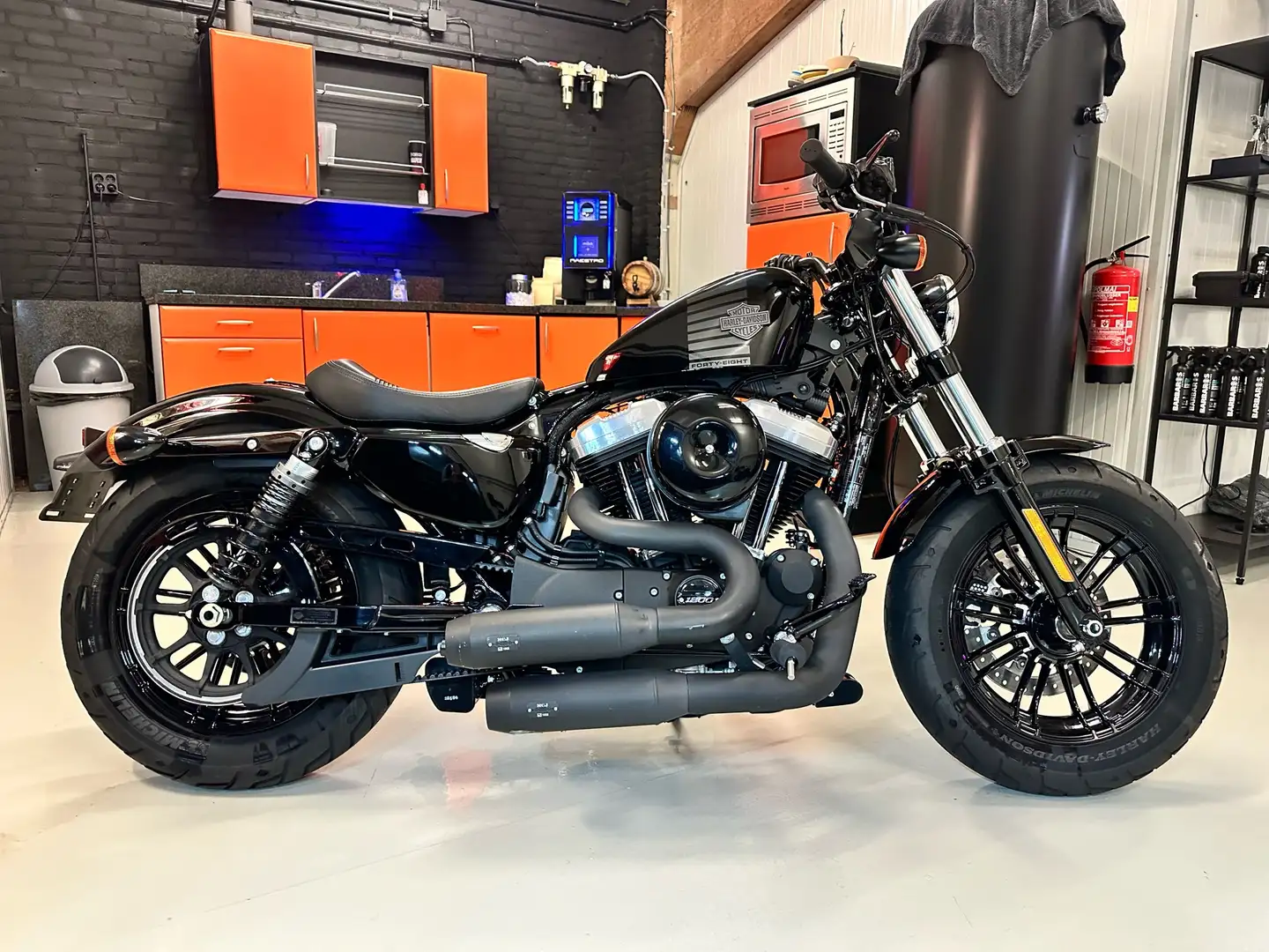 Harley-Davidson Sportster Forty Eight 7DKM, MCJ REGELBAAR UITLAATSYSTEEM Zwart - 1