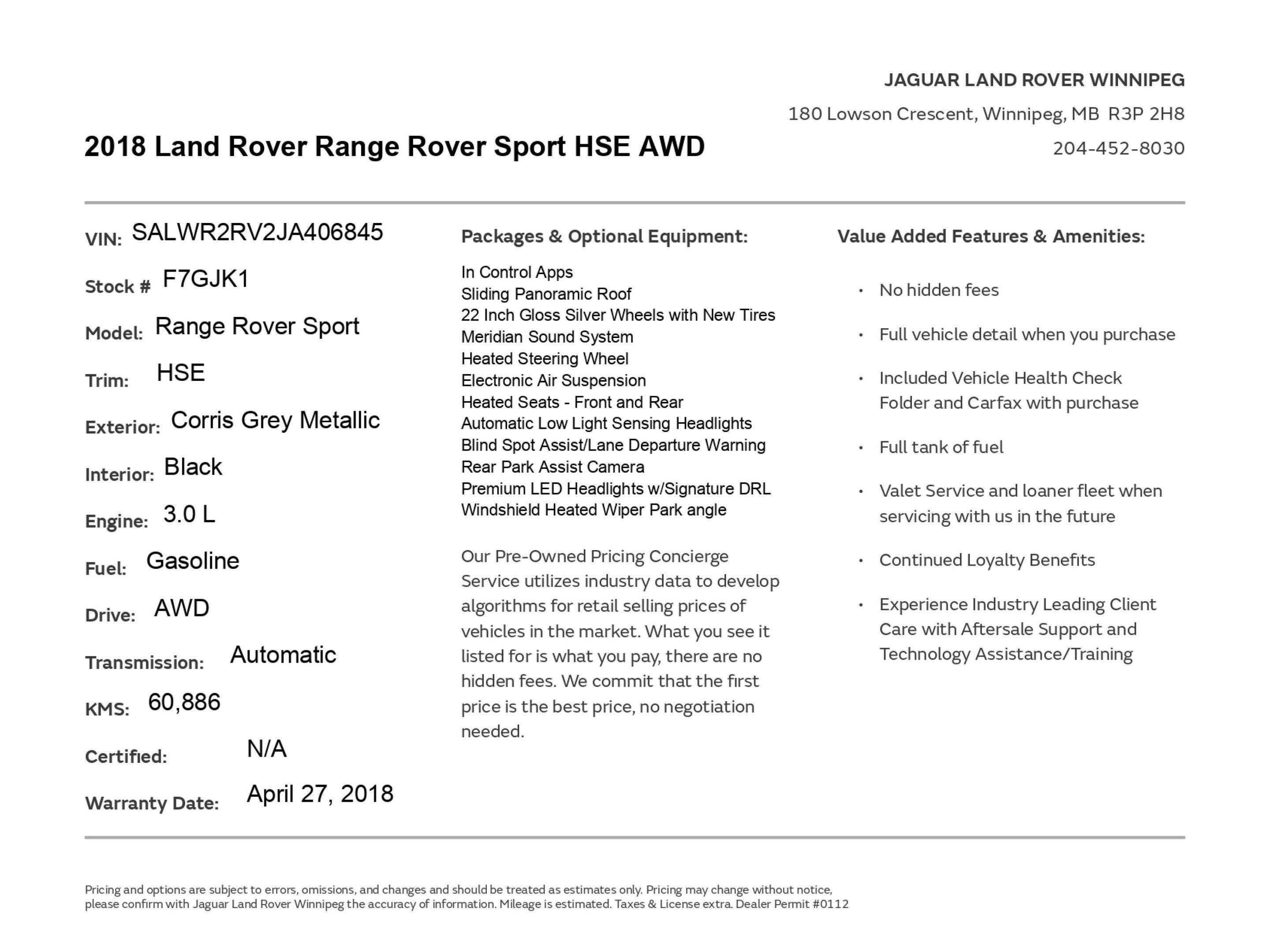 2018 Land Rover Range Rover Sport HSE No Accidents | Local | New Tires — снимка 1