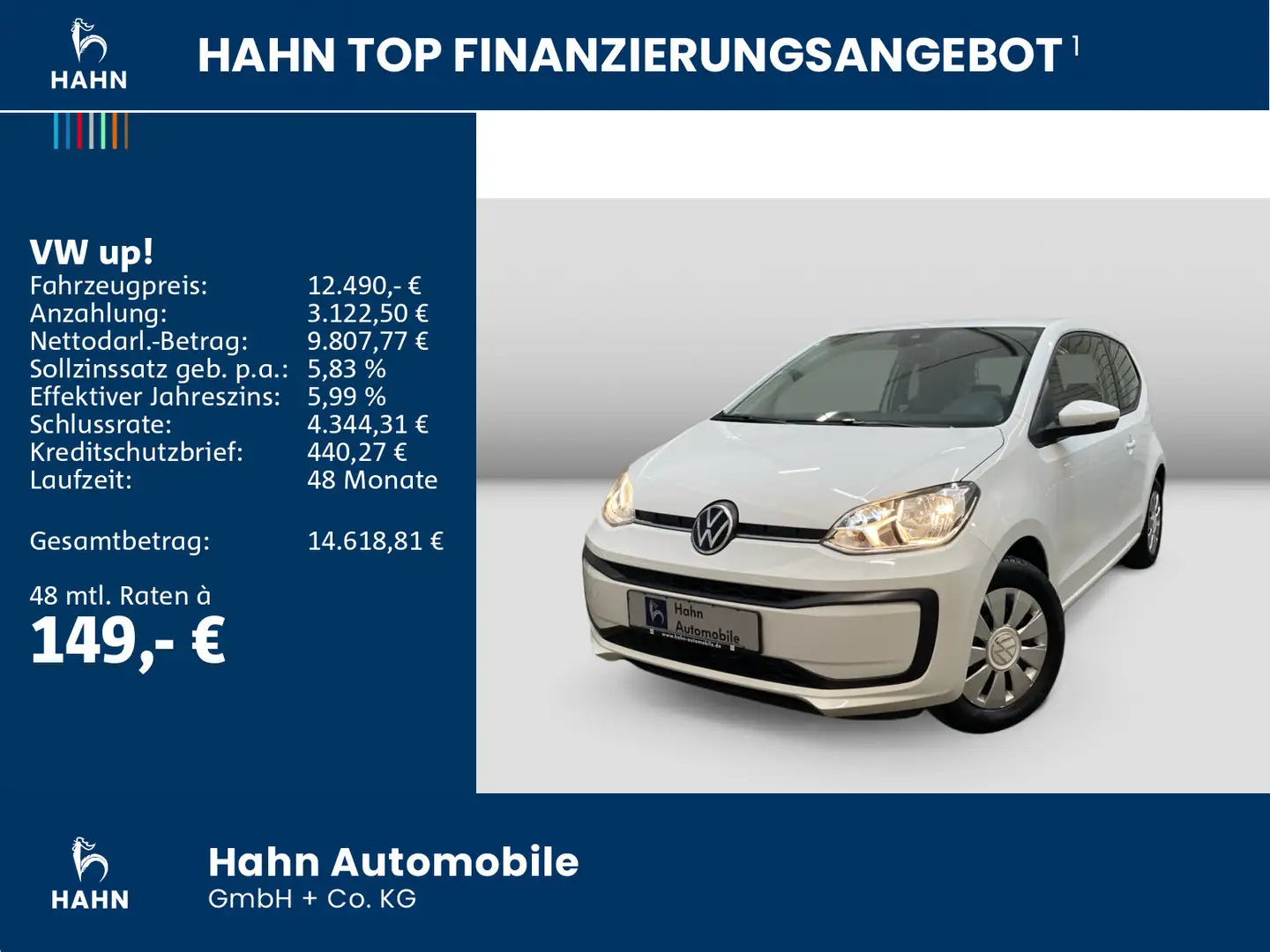 Volkswagen up! 1.0 Bluetooth Klima Weiß - 2