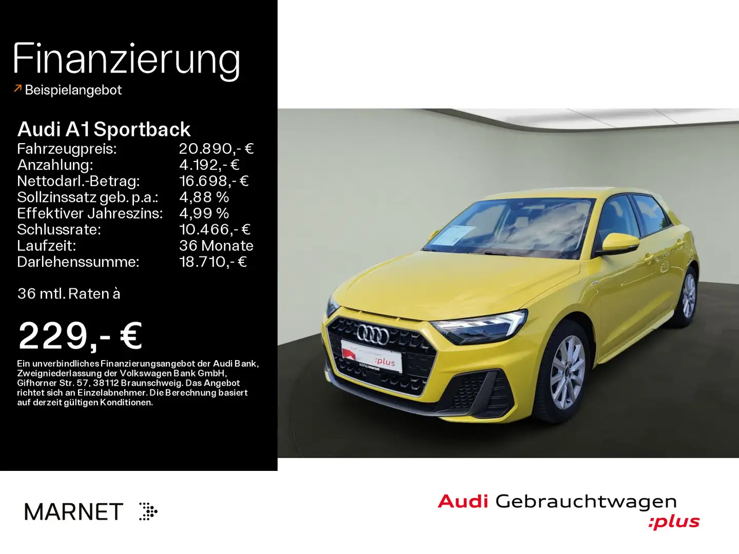 Audi A1 30 TFSI S line*Navi*LED*Alu*PDC*Vir Żółty - 1