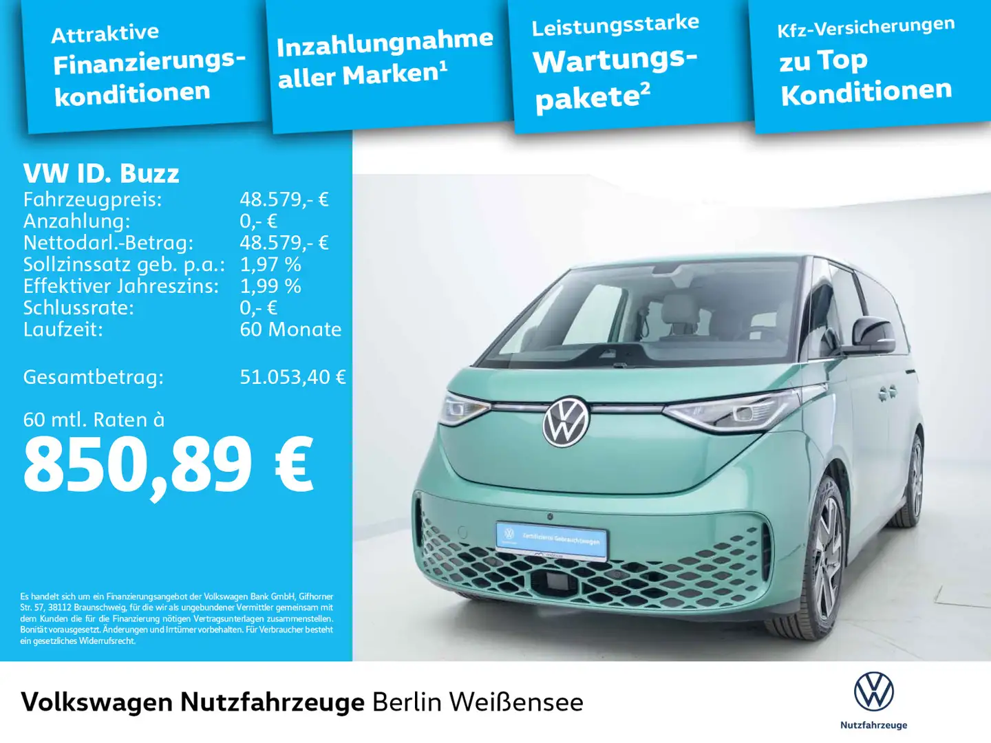 Volkswagen ID. Buzz Pro*360*AHK*IQ.LIGHT*SHZ*ACC*LANE* Grün - 2