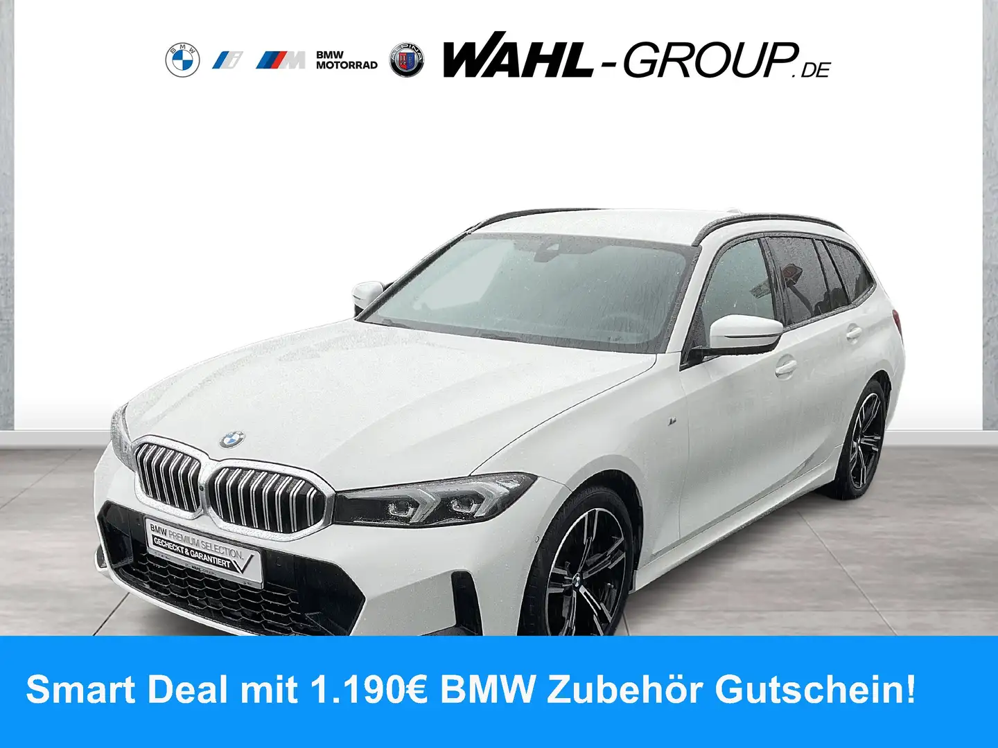 BMW 320 d TOURING M SPORT LC PROF AHK LEDER ALARM GRA KOMF Weiß - 1