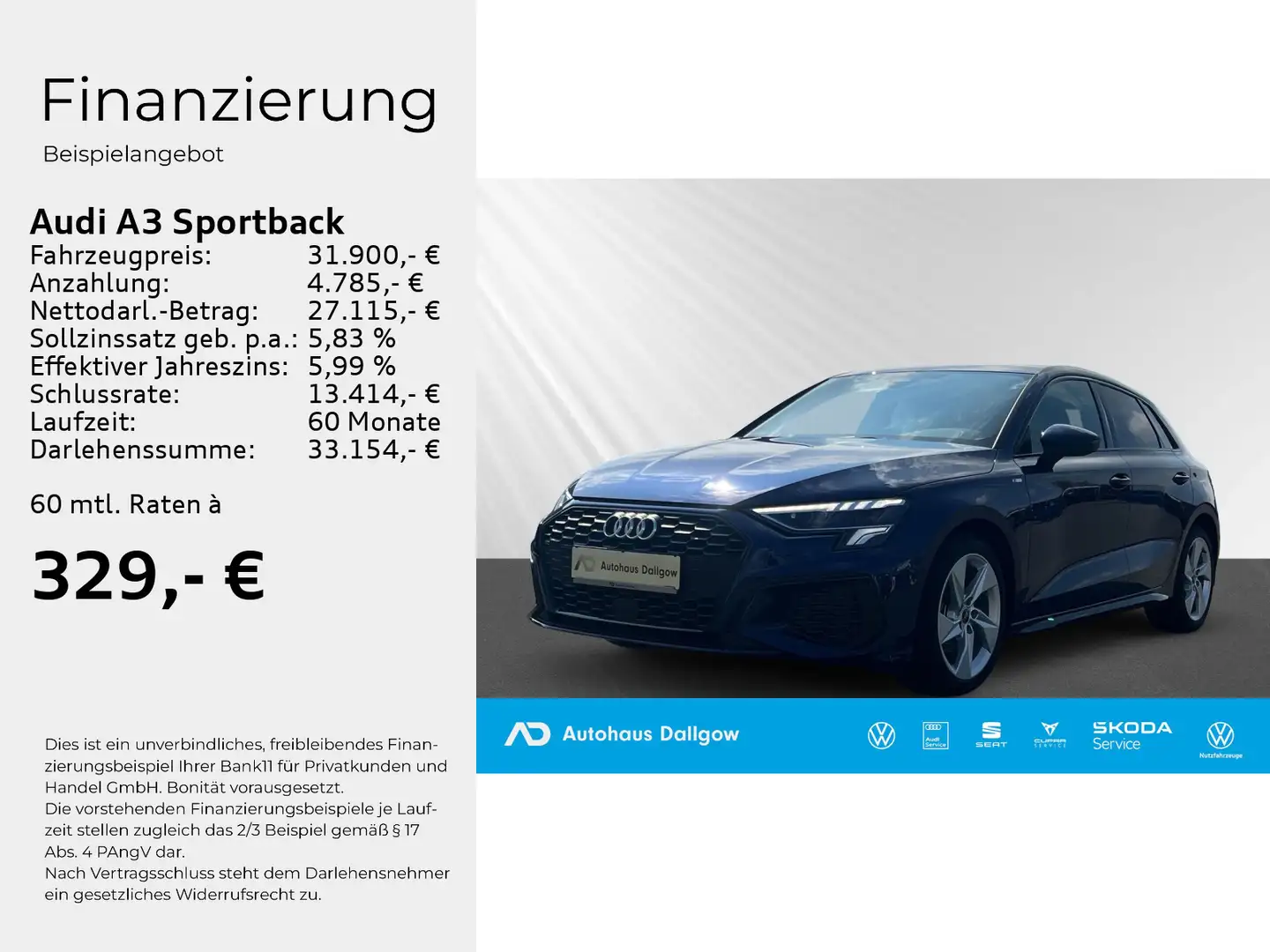 Audi A3 S line 35TFSI 150PS Stronic PDC+LED Blau - 2