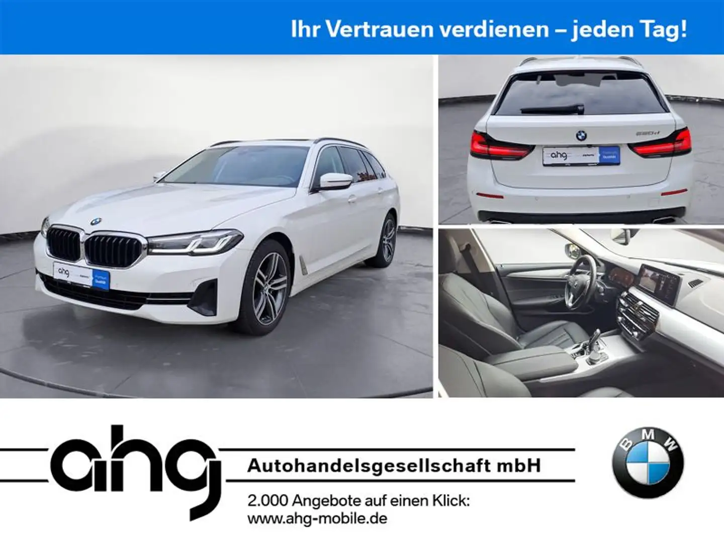 BMW 520 dA Touring AHK Panorama-Glasdach Adaptive LED Weiß - 1