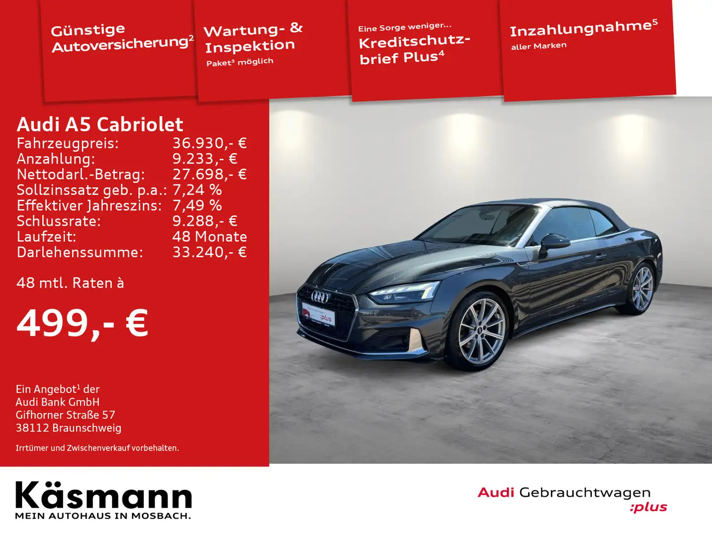 Audi A5 advanced 40TFSI S line MATRIX KAM Grau - 1