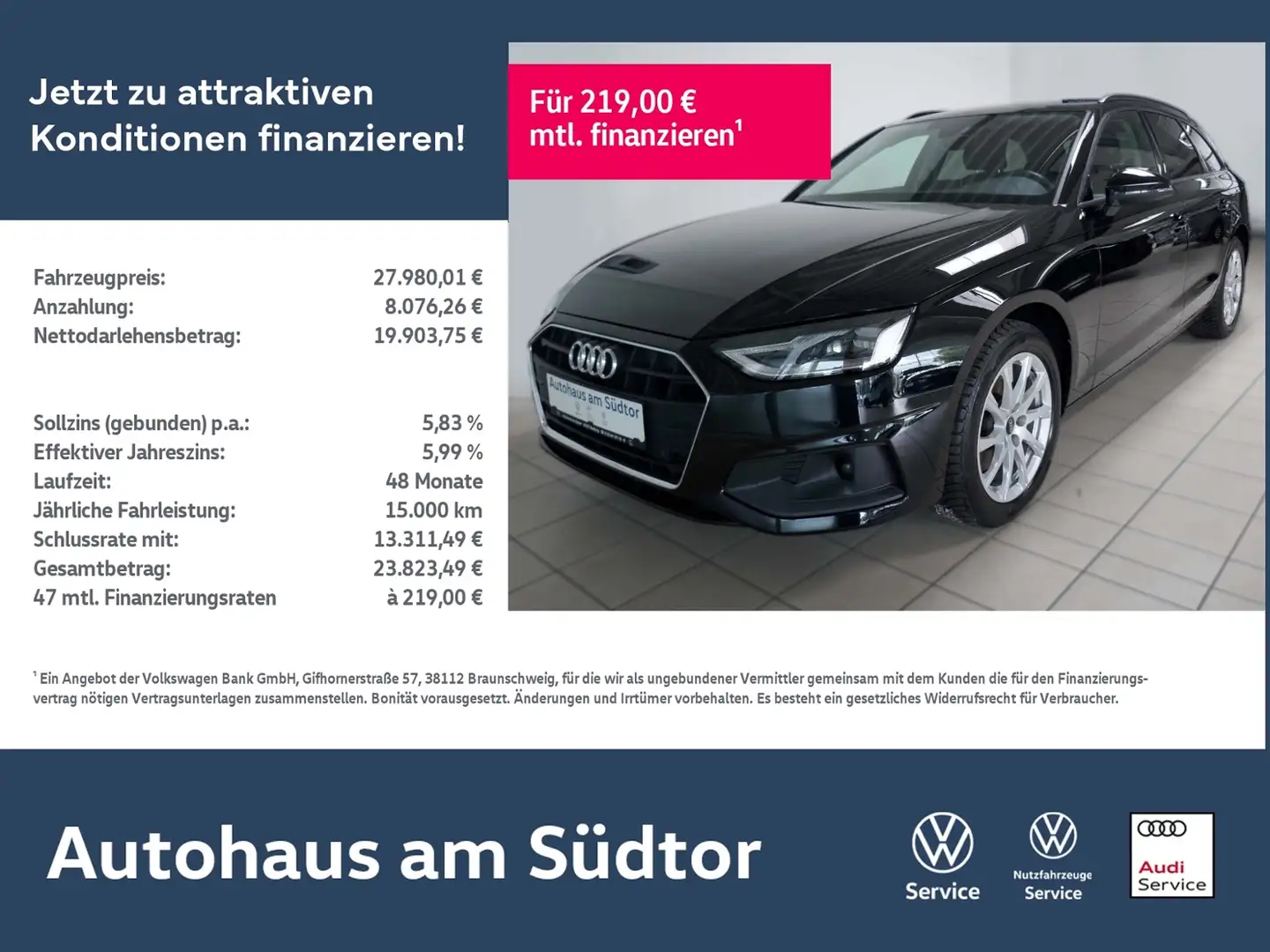 Audi A4 35 Avant 2.0 electric TFSI | LED PDC GRA Navi Schwarz - 1