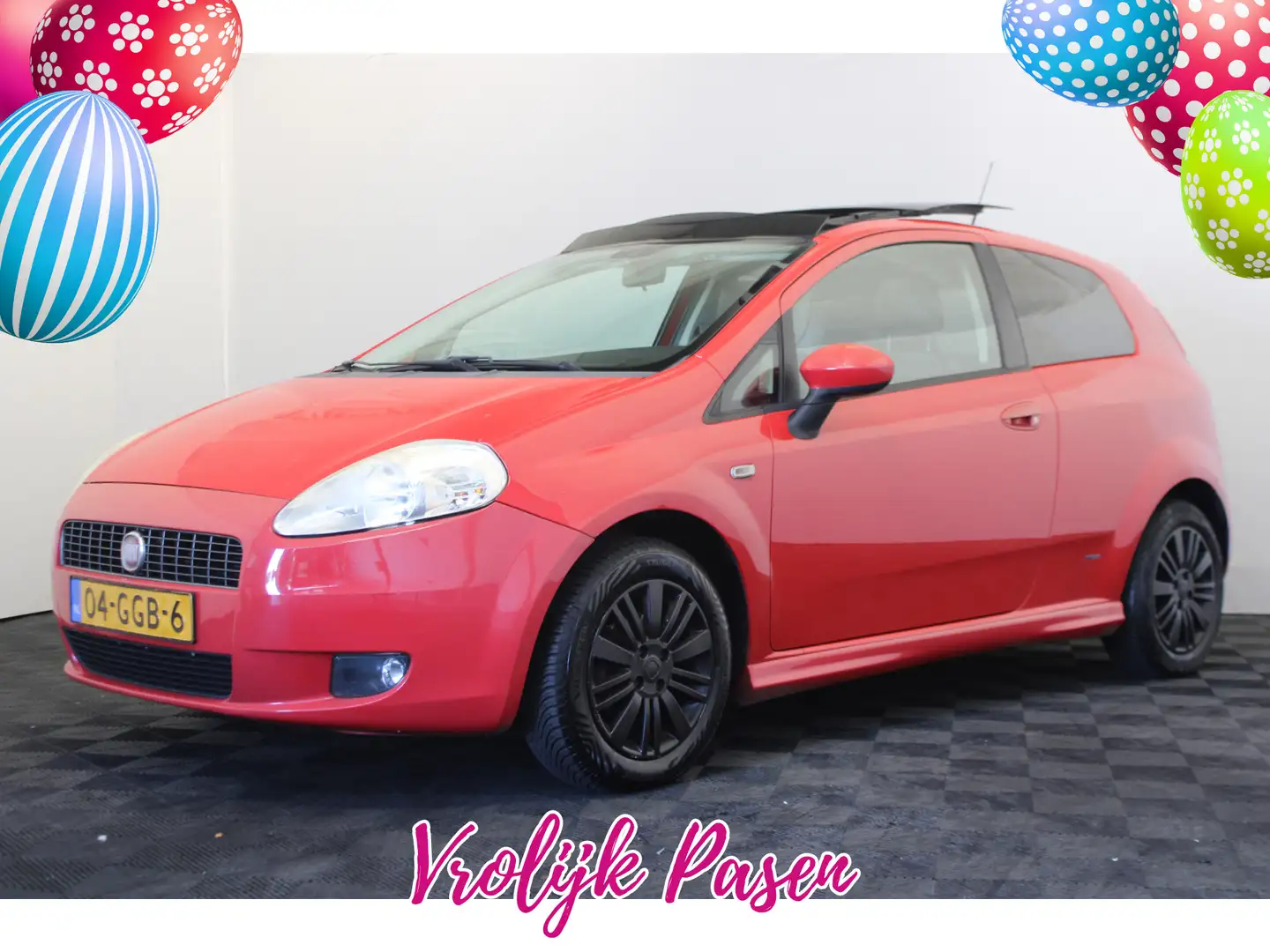 Fiat Grande Punto 1.4 Dynamic *Pasen Geopend!* Rojo - 1