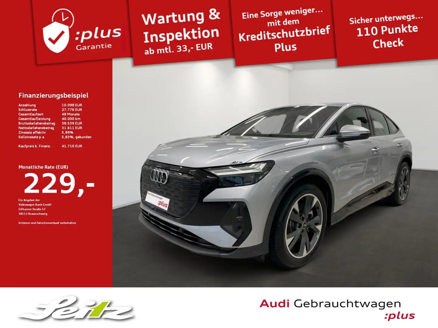Audi Q4 e-tron Q4 45 e-tron Sportback *LED*KAMERA*NAVI* Zilver - 1