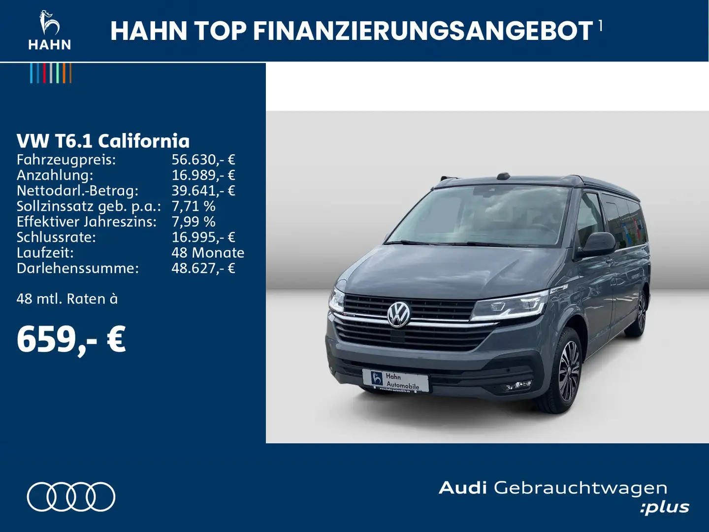 Volkswagen T6.1 California Beach 2.0TDI 4Mo. Camper Ed. DSG Grau - 2