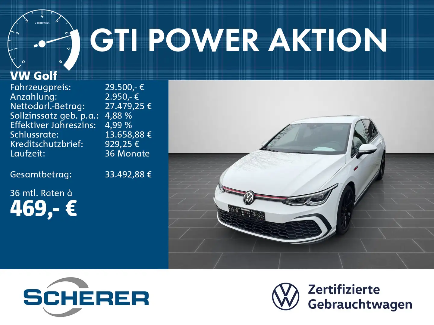 Volkswagen Golf GTI Golf VIII 2.0 TSI GTI DSG NAVI/LED/AHK/SItzheizu Weiß - 1