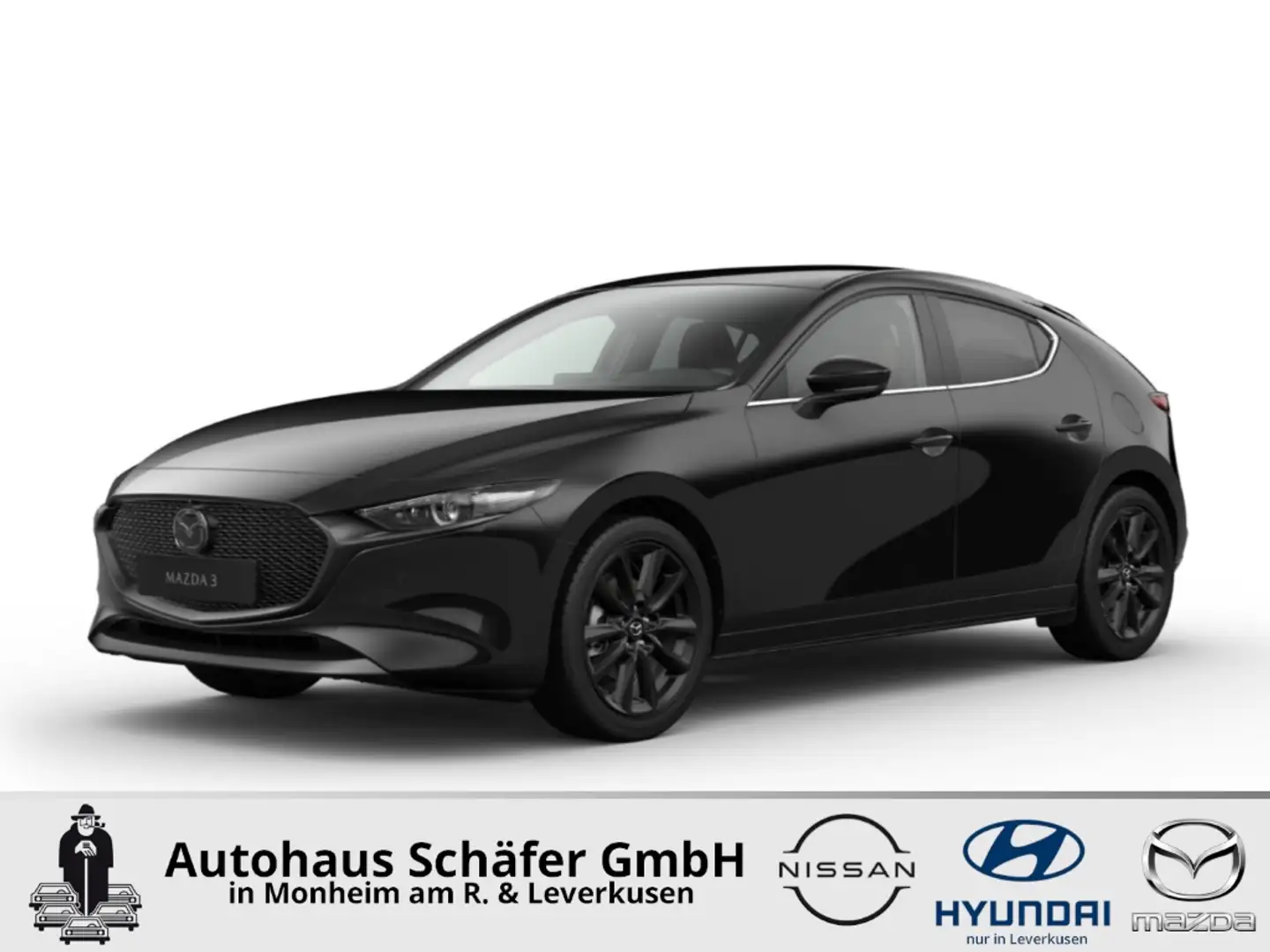 Mazda 3 (2025) TAKUMI e-Skyactiv-X 186PS 6AT SUNR RLOP HUD Schwarz - 1