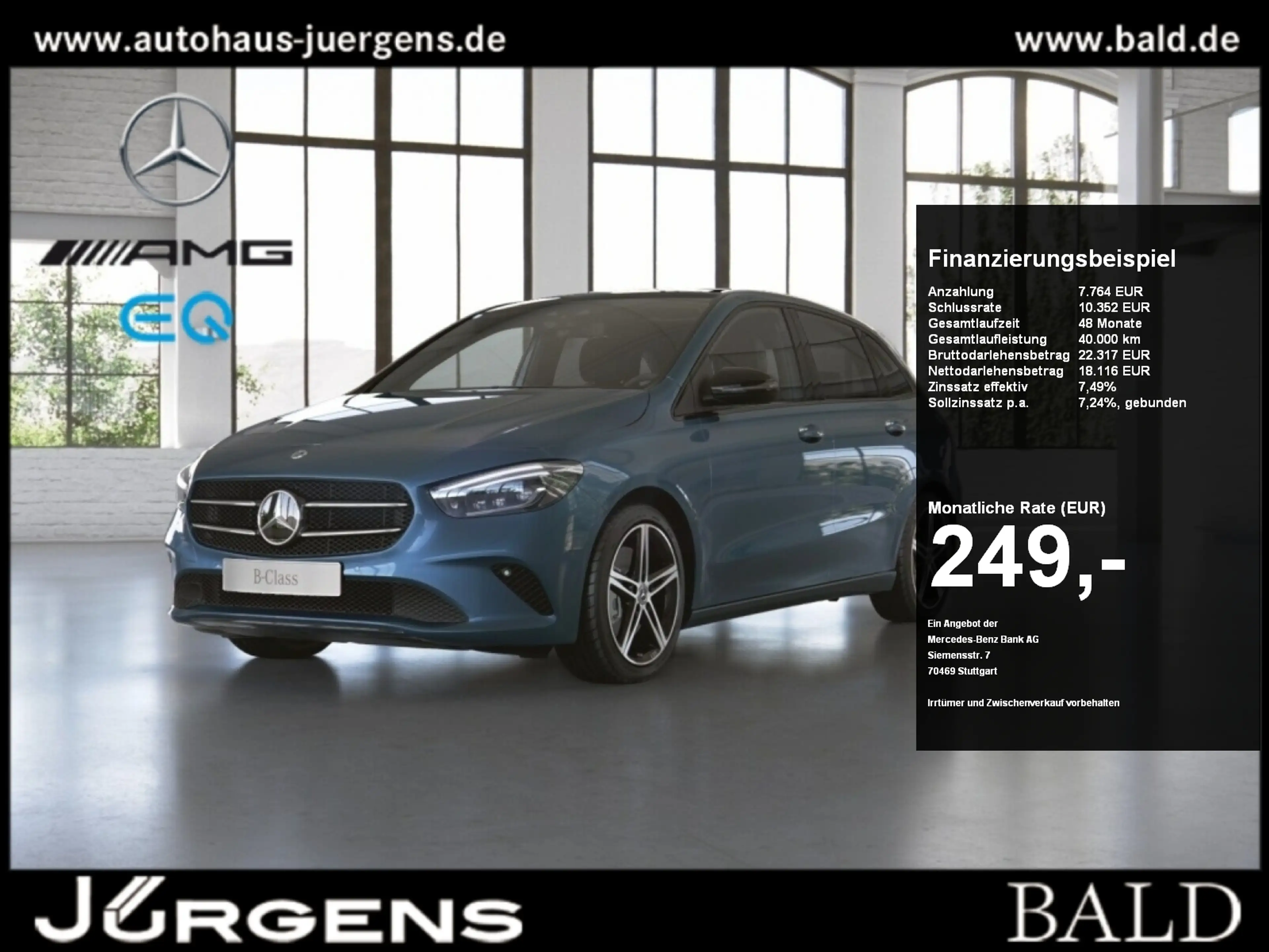 Mercedes-Benz B 250 e Progressive/MLB/Cam/Pano/Night/Sound/18"