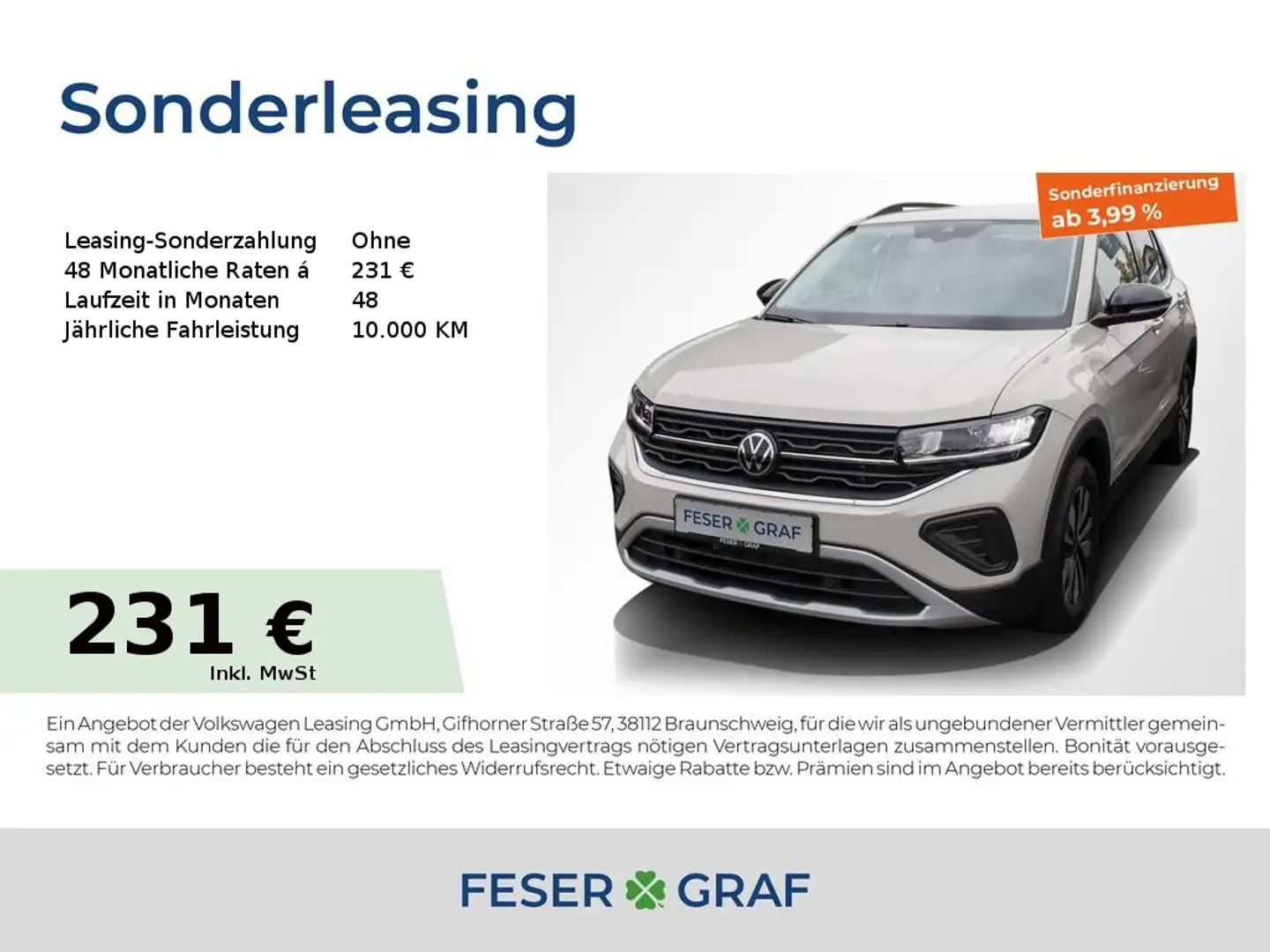 Volkswagen T-Cross Goal 1.0 TSI APP LED SiHz Grau - 1