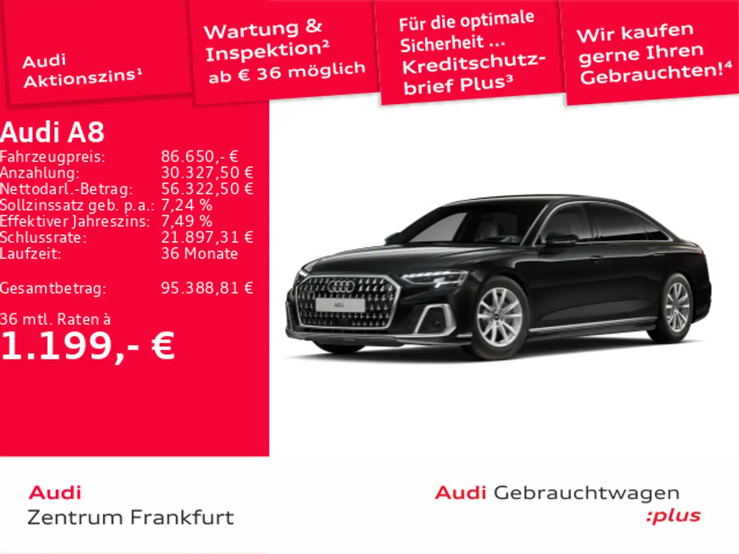 Audi A8 50 TDI quattro tiptronic HD Matrix-LED Panora Schwarz - 1