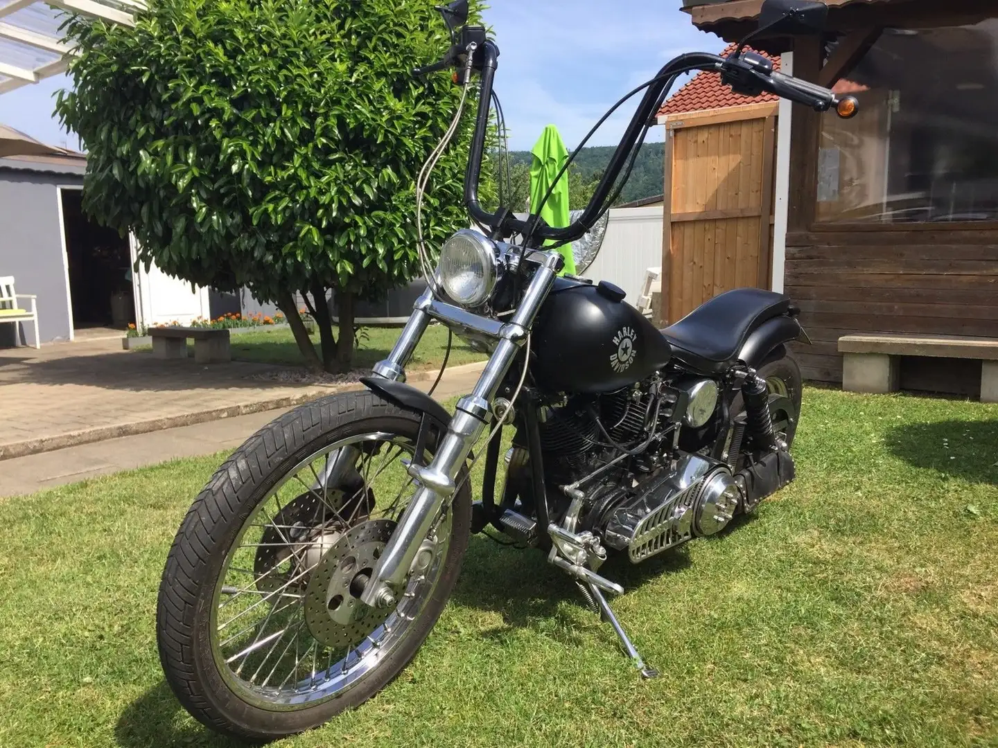Harley-Davidson Late Shovel Zwart - 1