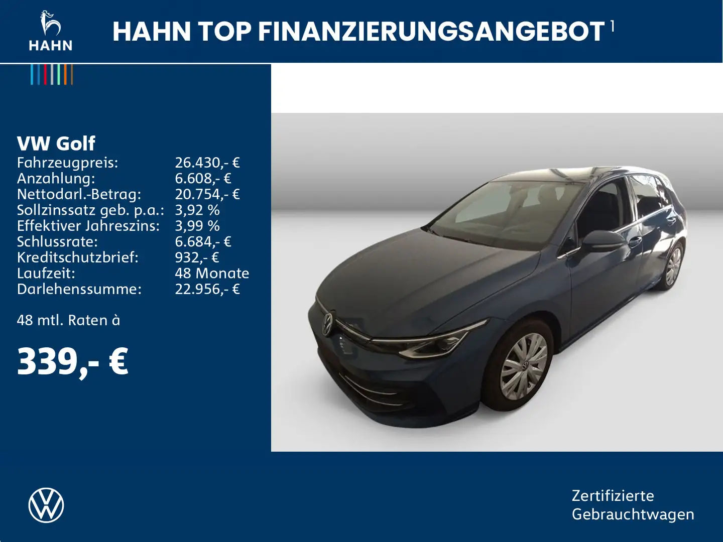 Volkswagen Golf VIII 1.5TSI Style ACC HuD Matri Navi Sitzhe Blau - 2
