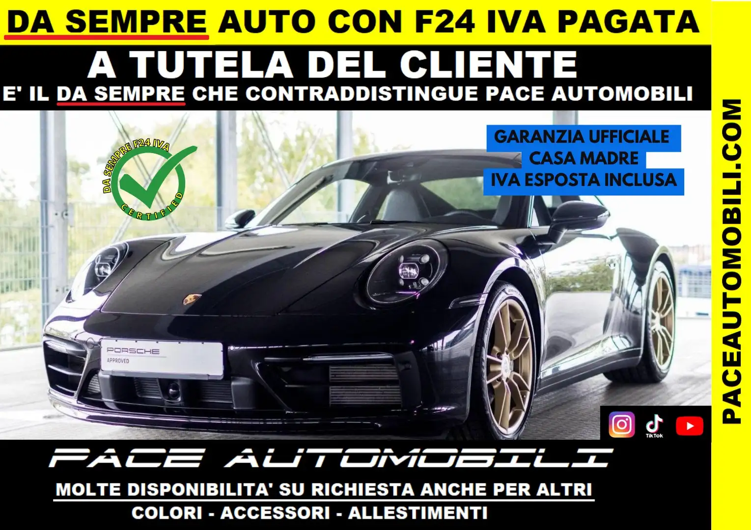 Porsche 992 992 911 TETTO PELLE COUPE PDC ACC PDLS BOSE Nero - 1