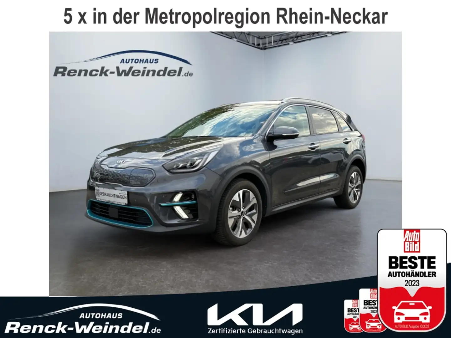 Kia Niro Elektro Spirit 64 kw/h NAVI SCHIEBEDACH KAMERA App Grau - 1