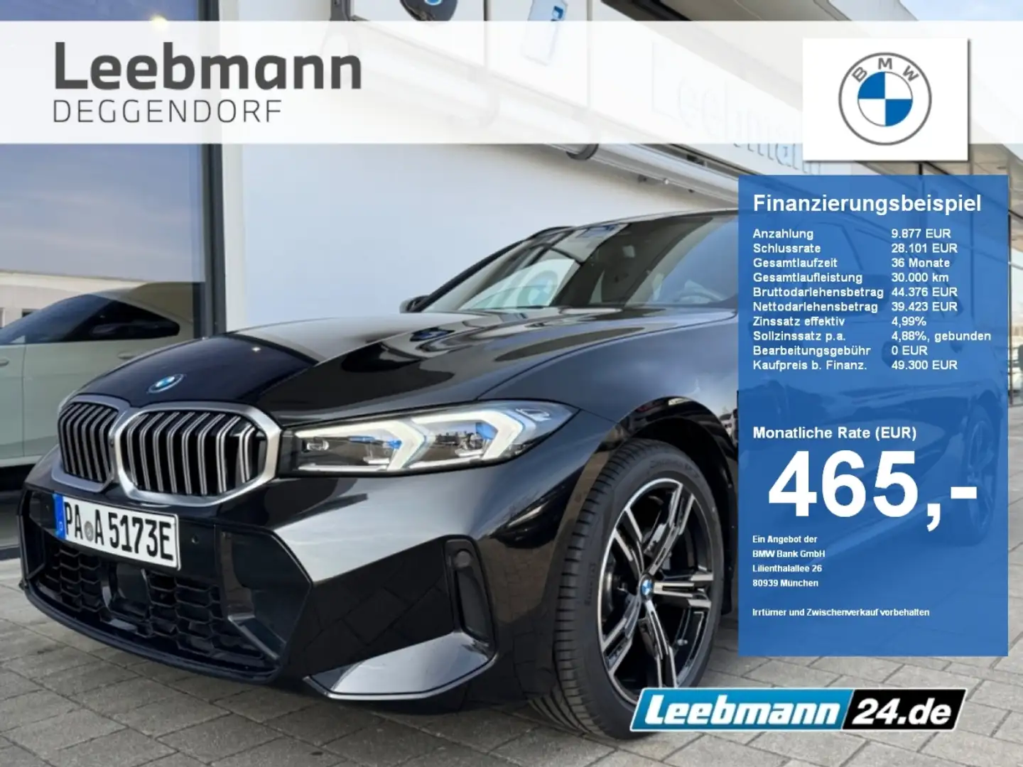 BMW 330 e Touring M-Sportpaket AHK/HUD/360/ACC/AdaLED Schwarz - 1
