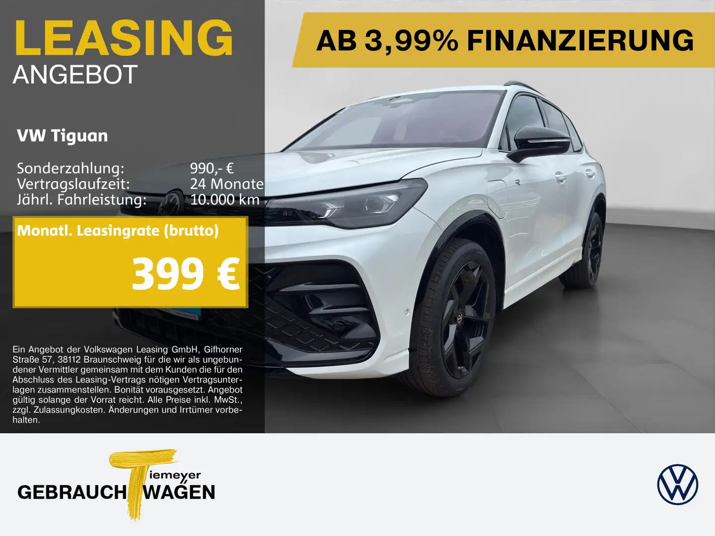 Volkswagen Tiguan 1.5 eHybrid R-LINE BLACK STYLE IQ.LIGHT Weiß - 1