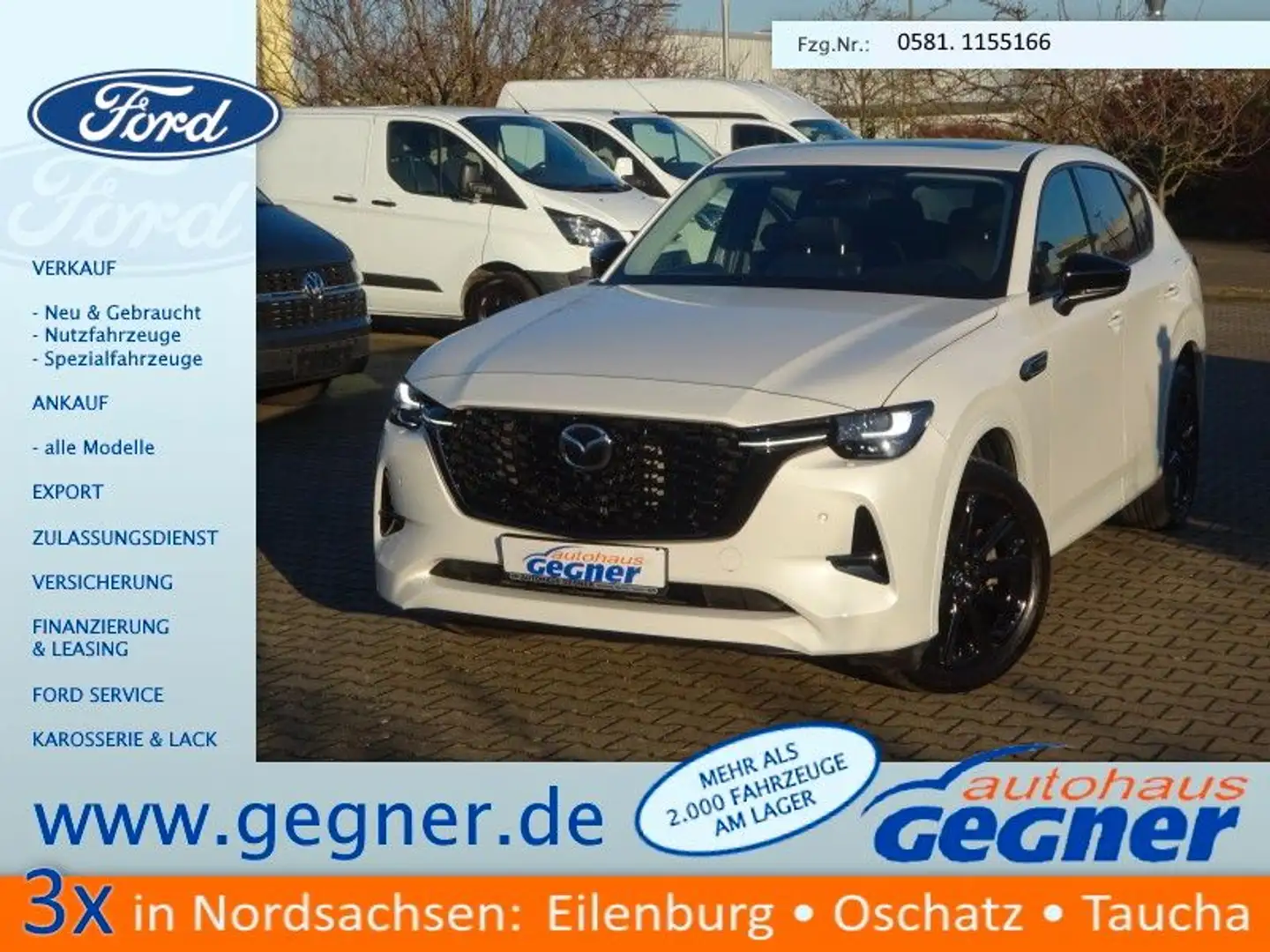 Mazda CX-60 e-SKYACTIV-D 254 M HYBRID AWD HOMURA Blanc - 1