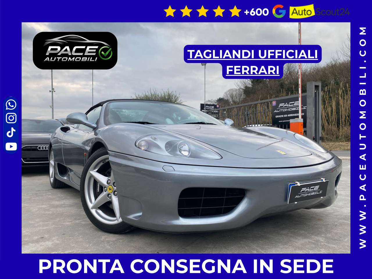 Ferrari 360 GARANZIA 1 ANNO (ESTENDIBILE)ELEGANTISSIMA MODENA SPIDER CAMBIO F1 TAGLIANDI TOTALI DISTRIBUZIONE APPENA FATTA IN FERRARI
