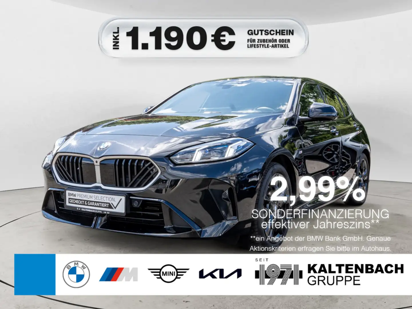 BMW 120 M-Sport NEUES MODELL PANO AHK HUD 360° Schwarz - 1