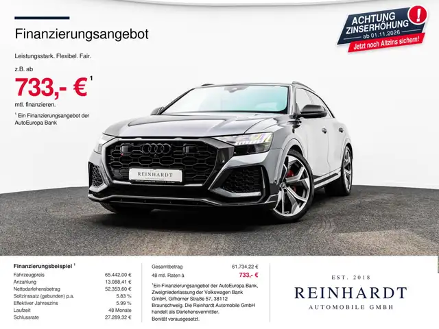 Audi RS Q8 RSQ8 ACC/HuD/360°/RS-SITZ/RS-AGA/DYNAMIK+/CARBON