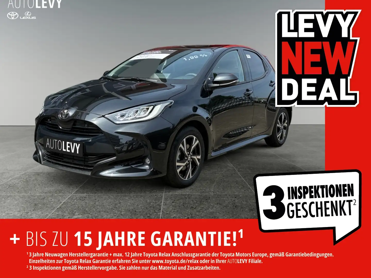 Toyota Yaris 1.5 Teampleayer Komfort + Safety Paket Zwart - 1