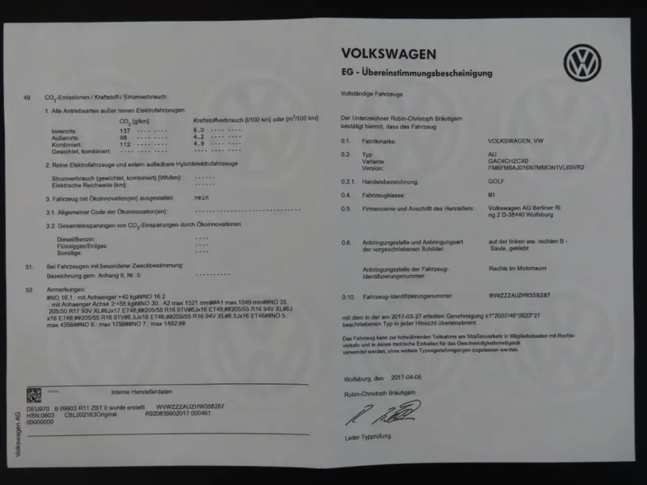 Volkswagen Golf Standard Model — photo 21 sur 28