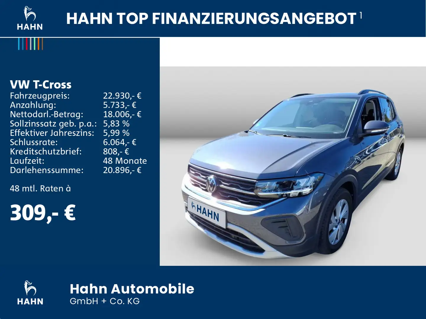 Volkswagen T-Cross 1.0TSI DSG Life IQ.DRIVE AHK ACC Climatr Grau - 2