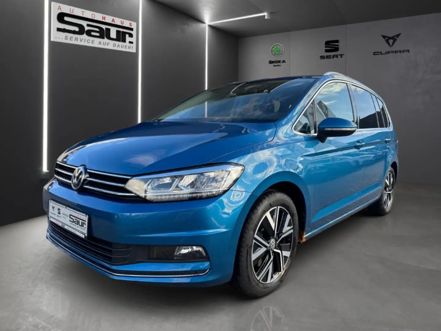 Volkswagen Touran Highline 1.5 TSI DSG AHK NAVI PDC KLIMA SHZ WKR Bleu - 1