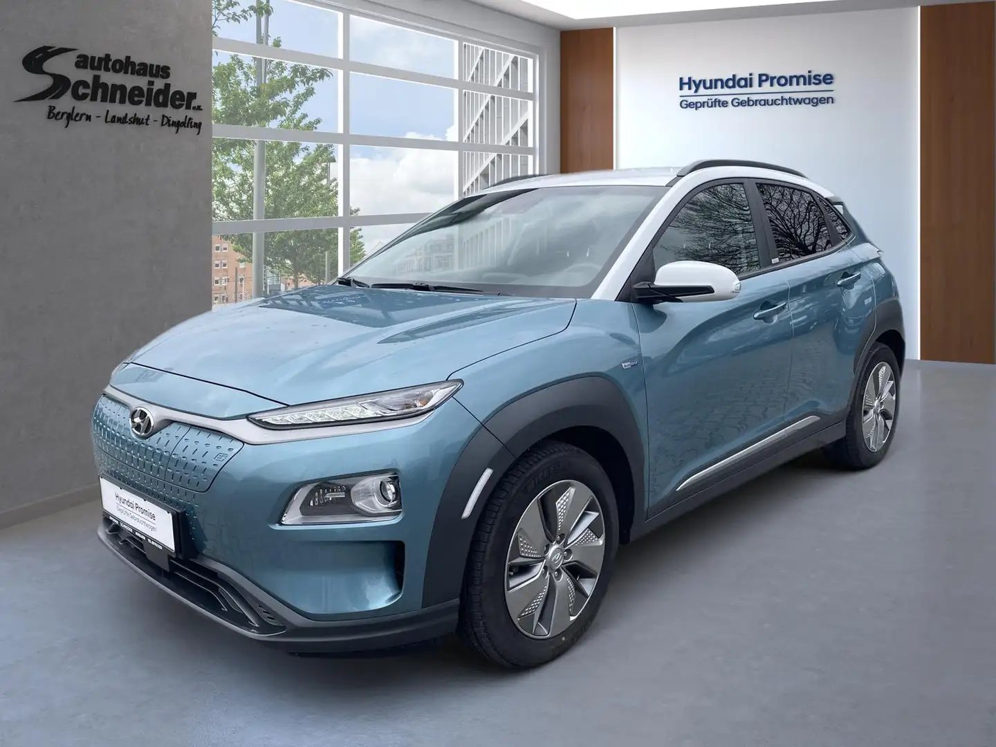 Hyundai KONA EV 64 kWh PREMIUM 11kW LADEN/WÄRMEPUMPE/ASSISTENZ Blau - 2