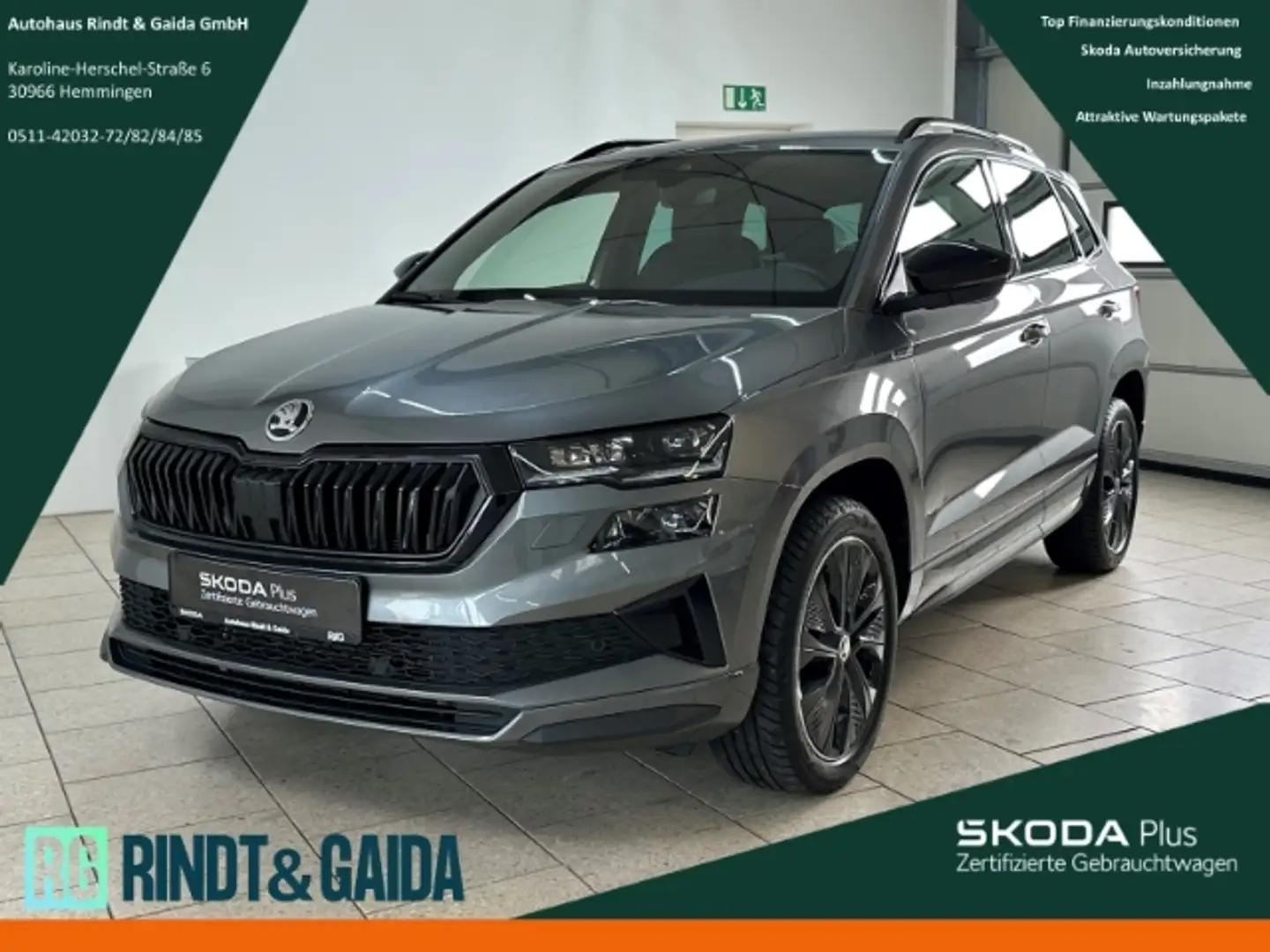 Skoda Karoq 1.5 TSI DSG Sportline Pano AHK Navi ACC Grau - 1