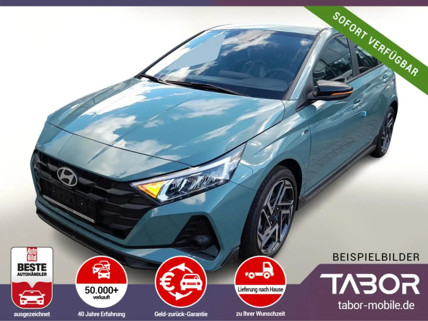 Hyundai i20 1.2 MPI 79 N-Line Nav LED SHZ PrivG Kam PDC Grün - 1